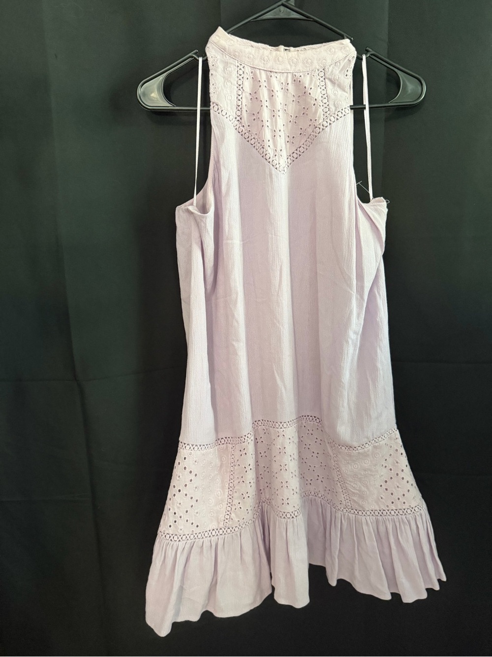 Francesca's Collections Lavender Eyelet Ruffle Sundress